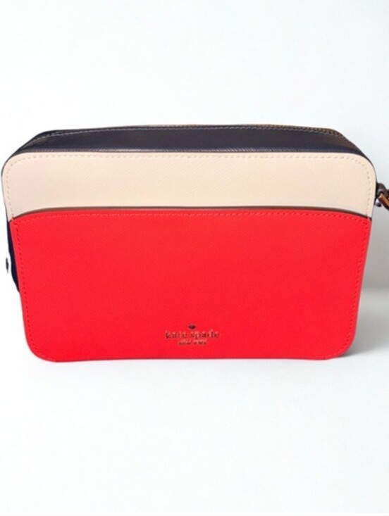 kate spade Handbags - Kate Spade Red & Navy Leather Cam Bag/ Crossbody EUC